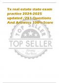 Tx real estate state exam  practice 2024-2025  updated /251 Questions  And Answers 100% Score