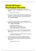 NCLEX RN Exam – Neurological Disorders | GRADED A