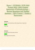 Exam 1: NUR2063 / NUR 2063 (Latest 2024 / 2025 Update) Essentials of Pathophysiology | Review Questions and Verified Answers | 100% Correct | Grade A - Rasmussen