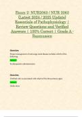 Exam 2: NUR2063 / NUR 2063 (Latest 2024 / 2025 Update) Essentials of Pathophysiology | Review Questions and Verified Answers | 100% Correct | Grade A - Rasmussen