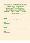 Final Exam: NUR2063 / NUR 2063 (Latest 2024 / 2025 Update) Essentials of Pathophysiology | Review Questions and Verified Answers | 100% Correct | Grade A - Rasmussen