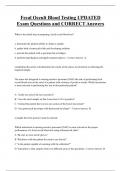 Fecal Occult Blood Testing UPDATED  Exam Questions and CORRECT Answers