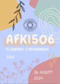 AFK1506 Assignment 3 Guidelines and Memorandum Due Date 26 August 2024