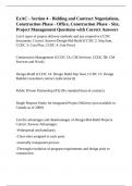 ExAC - Section 4 - Bidding and Contract Negotiations, Construction Phase - Office, Construction Phase - Site, Project Management Questions with Correct Answers