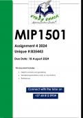 MIP1501 Assignment 4 (QUALITY ANSWERS) 2024