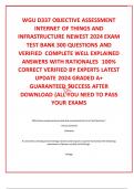 WGU D337 OBJECTIVE ASSESSMENT INTERNET OF THINGS AND INFRASTRUCTURE NEWEST 2024 EXAM TEST BANK 300 QUESTIONS AND VERIFIED  COMPLETE WELL EXPLAINED ANSWERS WITH RATIONALES  100% CORRECT VERIFIED BY EXPERTS LATEST UPDATE 2024 GRADED A+ GUARANTEED SUCCESS AF