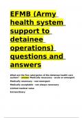 EFMB (Army health system support to detainee operations) questions and answers.