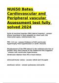 NU650 Bates Cardiovascular and Peripheral vascular Assessment test fully solved 2024