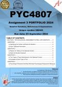 PYC4807 Assignment 3 PORTFOLIO (COMPLETE ANSWERS) 2024 (588445) - DUE 23 September 2024