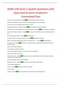 NURS 190 QUIZ 2 Update Questions with Approved Answers Graded A+ Guaranteed Pass