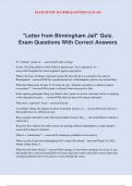 "Letter from Birmingham Jail" Quiz. Exam Questions With Correct Answers