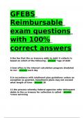 GFEBS Reimbursable exam questions with 100- correct answers.