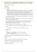 Summary  Maternal Newborn Nursing study guide