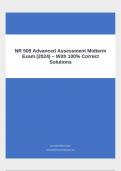 NR 509 Advanced Assessment Midterm Exam (2024) – With 100% Correct Solutions