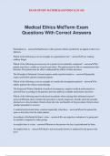 Medical Ethics MidTerm Exam Questions With Correct Answers