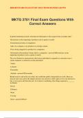 MKTG 3701 Final Exam Questions With Correct Answers