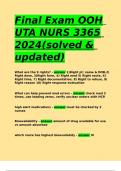 Final Exam OOH UTA NURS 3365 2024(solved & updated).