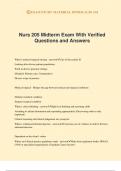 Nurs 205 Midterm Exam With Verified Questions and Answers