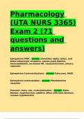 Pharmacology (UTA NURS 3365) Exam 2 (71 questions and answers).