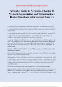 Network+ Guide to Networks, Chapter 10 Network Segmentation and Virtualization - Review Questions With Correct Answers