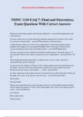 NMNC 1110 EAQ 7: Fluid and Electrolytes. Exam Questions With Correct Answers