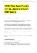 CAIB 2 Final Exam Practice Test Questions & Answers 2024 Update