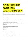 CAIB 2 Immersion Questions & Answers(GRADED A)