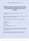 NUR 351- Evidence Based Practice- Modules 3.05 & 3.06 Exam Questions With Correct Answers