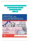 TEST BANK For Seidel's Guide to Physical Examination An Interprofessional Approach 10th Edition by Jane W. Ball, Joyce E. Dains, Chapters 1 - 26 | Complete Newest Version