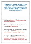 TDLR LASH EXTENSION WRITTEN EXAM 2024 ACTUAL EXAM COMPLETE 200 QUESTIONS WITH DETAILED VERIFIED ANSWERS (100% CORRECT ANSWERS) / ALREADY GRADED A+