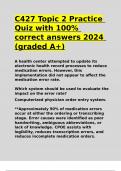 C427 Topic 2 Practice Quiz with 100- correct answers 2024 (graded A+)