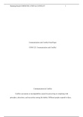 COM325 Week 5 Final Assignment.docx    Communication and Conflict Final Paper  COM 325: Communication and Conflict  Communication & Conflict  Conflict can narrate as incompatibility caused by perceiving or complying with principles, attractions, and neces