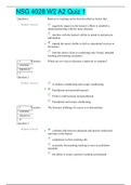 NSG 4028 W2 A2 Quiz 1 | GRADED A