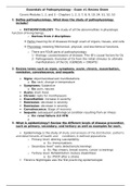 Exam (elaborations) NURSING NUR 2063 (NURSING NUR 2063) Essentials of Pathophysiology - Exam 1 review sheet. Rasmussen College