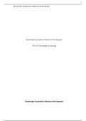 PSY331 WeeK 2 Assignment CH.docx    Knowledge Acquisition & Memory  Development  PSY 331 Psychology of Learning   Knowledge Acquisition & Memory Development  It is overwhelming and intriguing to attempt to understand our capacity to learn.  The annals of 