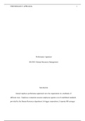 Week 4 Assignment.docx    Performance Appraisal  BUS303: Human Resources Management  Introduction  Annual employee performance appraisals serve the organization in a multitude of different ways.  Employee evaluations assesses employees against a set of es