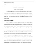 Professional Presence and Influence C351.docx  C351  Professional Presence and Influence  Western Governors University  The purpose of this paper is to discuss health and healing and how it relates to what it means to be a human. This paper will also expl