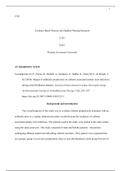 Evidence Based Practice and Applied Nursing Research Task 1.docx  C361  Evidence Based Practice and Applied Nursing Research  C361  Task 1  Western Governors University  A1. Quantitative Article   Lewandowski, D. E., Pierce, D., Barnett, A., Sampene, E., 