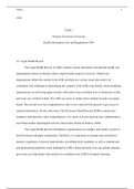 TASK 1 ASSESSMENT.docx  C801  TASK 1  Western Governors University  Health Information Law and Regulations C801  A1. Legal Health Record  The Legal Health Record, or LHR, contains various documents and data that health care organizations choose to disclos