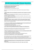 NR 443 Communicable Disease Questions | GRADED A