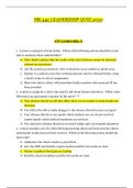 NR 442 LEADERSHIP QUIZ 2020_Graded A | NR442 LEADERSHIP QUIZ 2020_School Graded