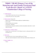 NR601 / NR 601 Primary Care of the Maturing and Aged Family Practicum Final Exam Review | Rated A| LATEST| Chamberlain College of Nursing