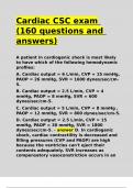 Cardiac CSC exam (160 questions and answers).