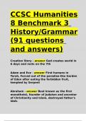 CCSC Humanities 8 Benchmark 3 History Grammar(91 questions and answers)