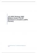 AC-HPAT Biology Exam BUNDLE (Package Deal) || With Complete Questions & Solutions (Graded A+)