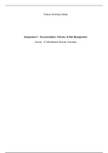 it286 unit1Assignment worksheet.docx  Purdue University Global  Assignment 1:  Documentation, Policies, & Risk Management  Course:  IT 286 Network Security Concepts    Part 1  1.In a short essay, briefly explain the formula SLE x ARO = ALE. Give an exampl