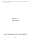 Unit 7 Assignment.docx (2)    Pre-Employment Testing  Purdue University Global  Companies across the globe utilize pre-employment tests to aid in determining potential employees. An example of pre-employment test includes drug screening, personality asses