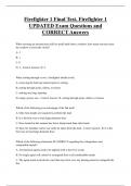 Firefighter 1 Final Test, Firefighter 1 UPDATED Exam Questions and  CORRECT Answers