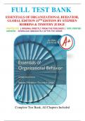 Test Bank For Essentials of Organizational Behavior, 15th Edition By  Stephen Robbins, Timothy A. Judge| 9781292406664| All Chapters 1-17| LATEST