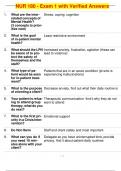 NUR 180 - Exam 1 with Verified Answers